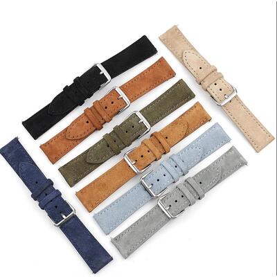 Genuine Leather Watchbands Bracelet Black Blue Gray Brown Co