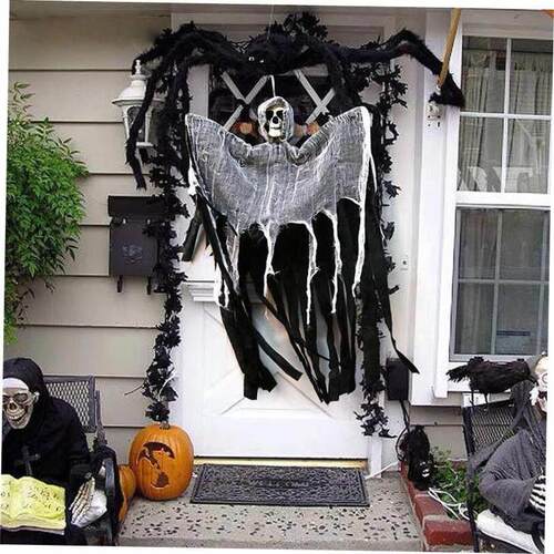 Halloween mesh skeleton decorative props hanging gauze万圣节