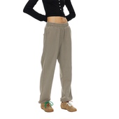 男女同款 1747「燕麦花灰」基础卫裤 直筒宽松收口束脚纯棉运动裤