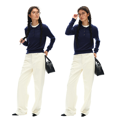 1747 桑蚕丝美利奴羊毛混纺_高智感MIU系知识分子POLO针织衫