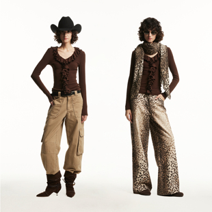 1747 T恤 维多利亚复古荷叶边｜90s西部牛仔弹力修身