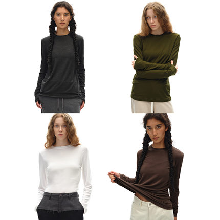 1747 美丽奴绵羊绒蛋白_经典百搭圆领保暖黑科技发热打底长袖