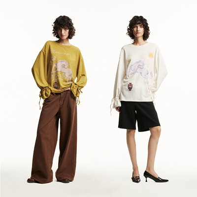 1747《独角兽密语》原创图案印花｜维多利亚系带设计特色羊绒T恤