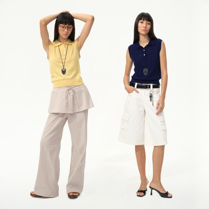 1747 60支精纺醋酸羊毛｜静奢老钱风无袖背心马球针织Polo衫