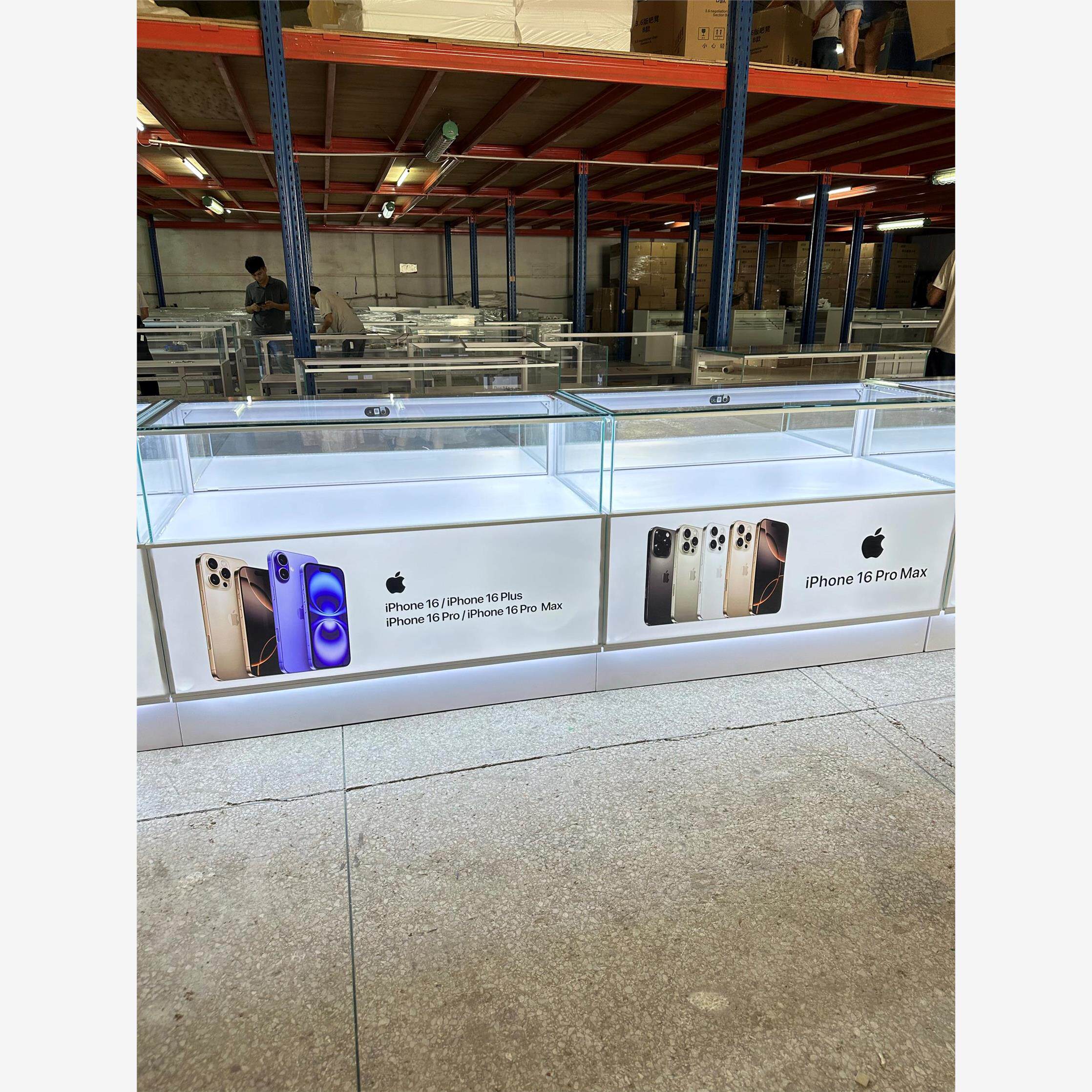 新款苹果展示柜手机柜玻璃柜陈列柜铁质烤漆柜台定制iPhone 17柜