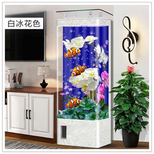 鱼缸客厅2024新款 免换水生态水族箱 家用小型轻奢电视柜旁落地立式