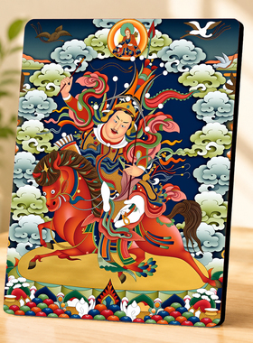 新中式唐卡风格装饰摆件入户玄关客厅办公桌创意摆台