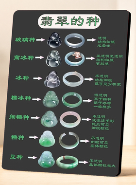 翡翠种水知识科普摆台文玩珠宝店柜台装饰展示摆件