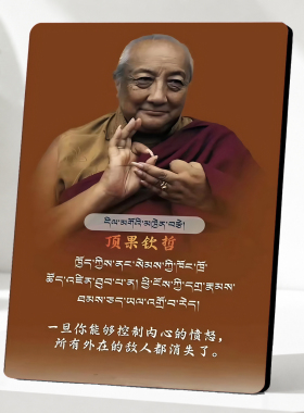 中式禅意顶果钦哲尊者开示语录家居玄关客厅装饰摆台摆件