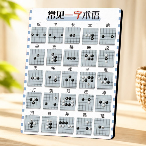 围棋常见一字术语装饰摆件棋馆培训班书房桌面装饰围棋知识摆饰