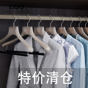 金领结实木原木衣架轻奢衣柜专用宽肩无痕挂大衣西服衣撑高档衣挂