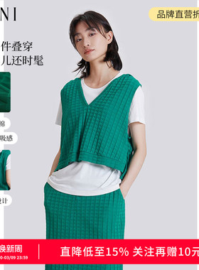 SANI奥莱特卖纯棉舒适两件套通勤休闲圆领短袖连帽T恤套装女春季