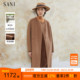 SANI商场同款 绵羊毛双面呢大衣圆领配围巾百搭羊绒大衣外套女26冬