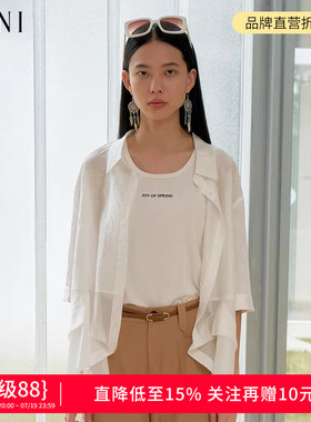 SANI女装夏季商场同款百搭宽松显瘦短袖衬衫上衣CY2232