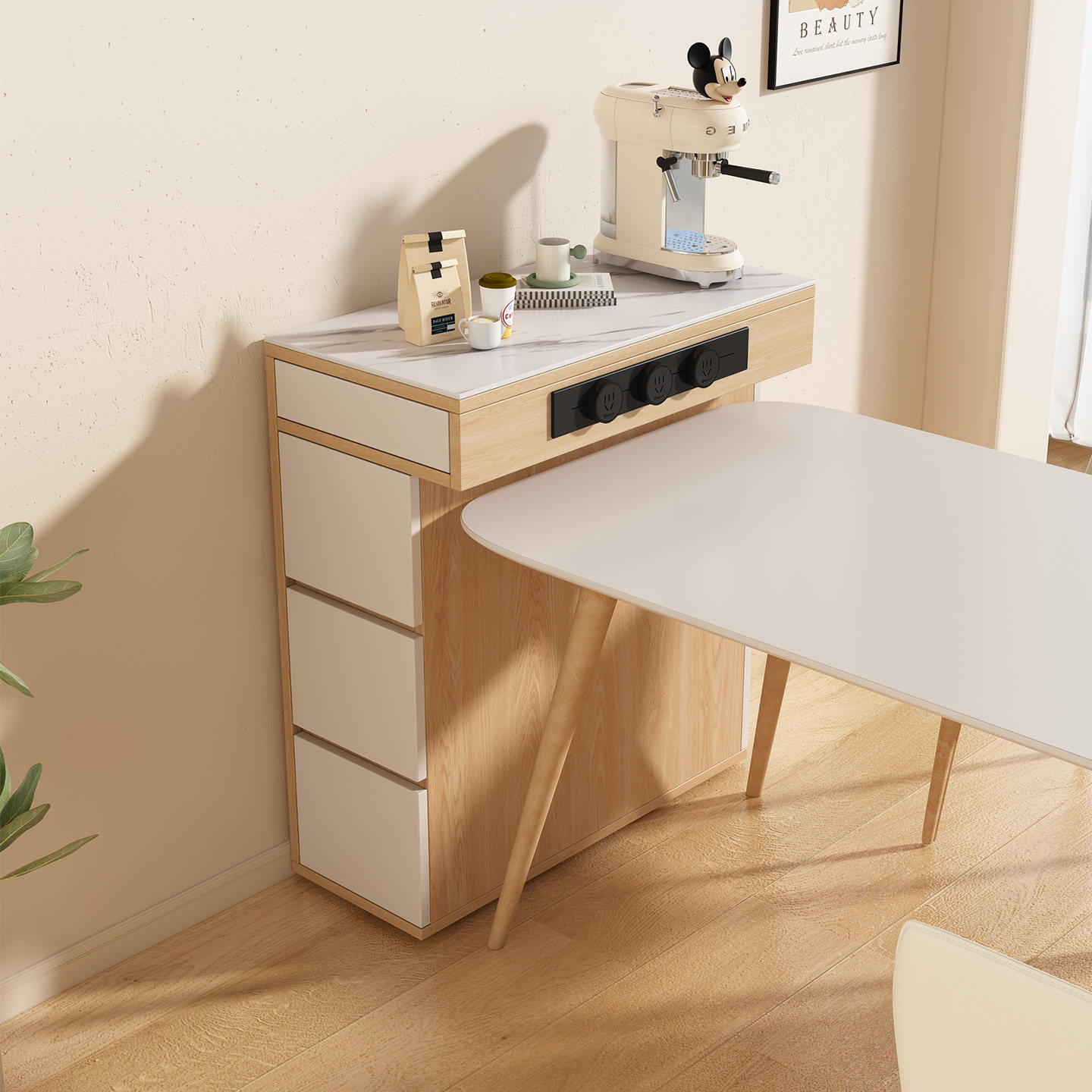 岛台柜单独窄款实木餐边柜餐厅定制小户型靠墙储物柜双面茶水柜