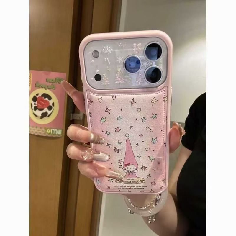 晕染彩色星星长帽Kitty猫适用iPhone17PROMAX鼓包手机壳新款16/15