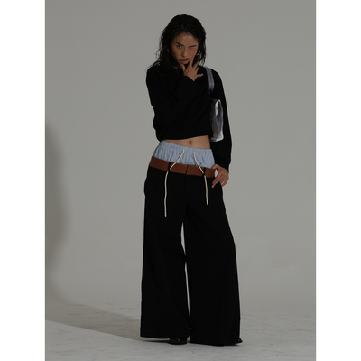 自然腰原创61sec长裤双腰头