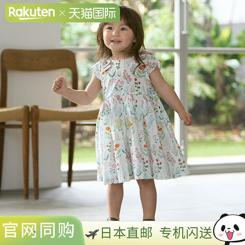 日本直邮petit main日本插画师联名猫咪印花连衣裙2026新款女童
