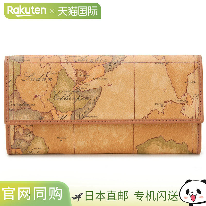 日本直邮Prima Classe 长钱包地图图案W018 6000 米色（0010 自然