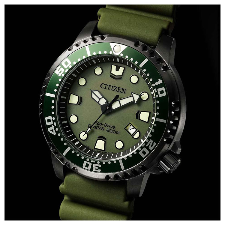 CITIZEN西铁城手表PROMASTER MARINE潜水BN0157-11X绿水鬼