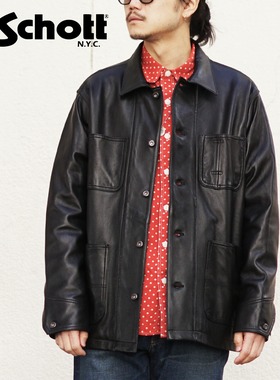 Schott羊皮盖式皮衣夹克LAMB LEATHER COVERALL 3111050