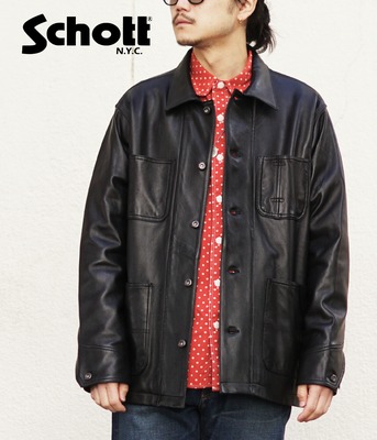 Schott羊皮盖式皮衣夹克LAMB LEATHER COVERALL 3111050