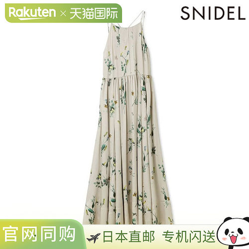 日本直邮SNIDEL 植物图案吊带连衣裙无袖长款花卉印花swfo261146