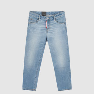 D2二次方夏季 休闲牛仔裤 新品 女8分裤 水洗纽扣修身 现货DSQUARED2