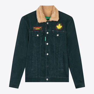 翻领夹克外套 灯芯绒加绒保暖男士 现货DSQUARED2 D2二次方秋冬新品