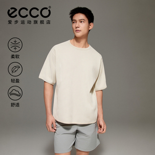 ES261T030 男士 ECCO爱步华夫格T恤 26新简约舒适运动休闲圆领短袖