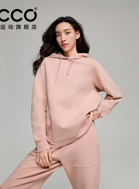 ECCO x NRL联名 26新简约时尚连帽卫衣运动休闲外套女EN253SW002