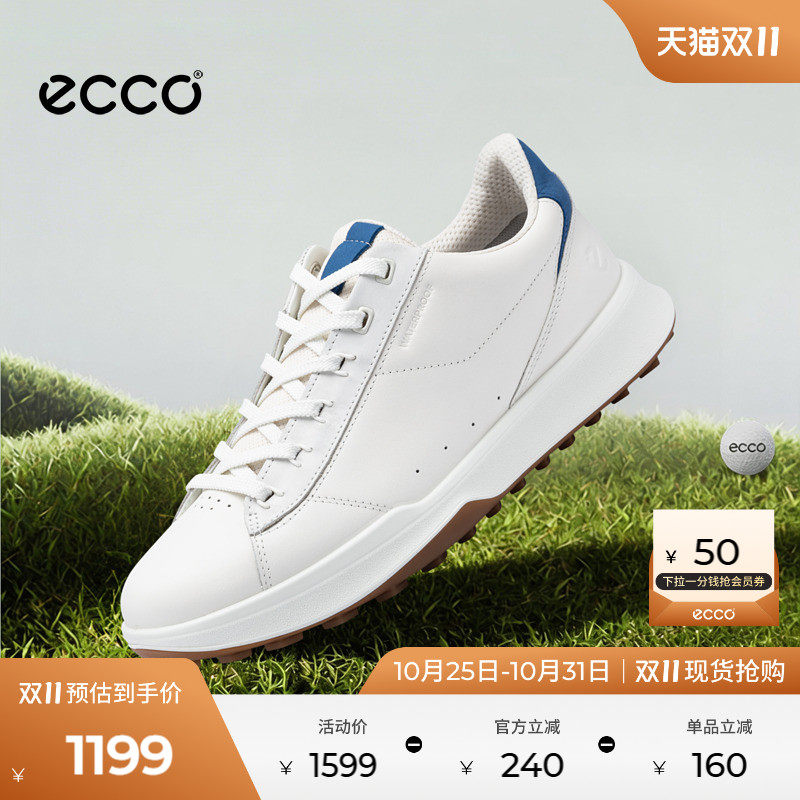 ECCO爱步板鞋 秋冬牛皮缓震柔韧运动鞋男 高尔夫街头动感138504
