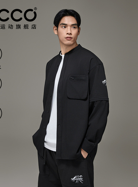 ECCO爱步x 白山联名 春夏可拆卸长袖轻薄休闲衬衫男士EW261J012