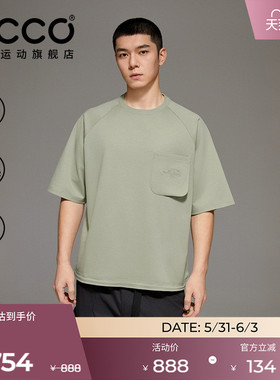 ECCO爱步 x 白山联名 2026春夏质感轻量刺绣短袖t恤男款EW261T005