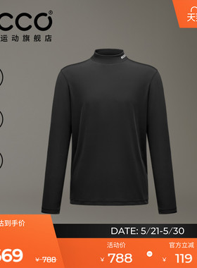ECCO爱步高尔夫T恤男 2026春夏新款舒适白色长袖EG261T013M