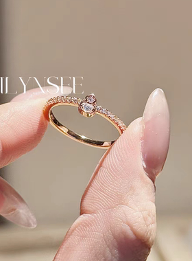 凌溪珠宝 | 福禄如意闪钻戒指S925纯银厚镀玫瑰金寓意吉祥贵气感