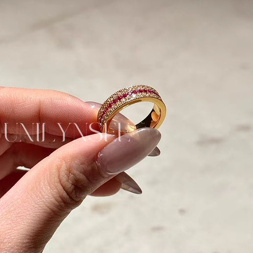 凌溪珠宝 | 转运红钻戒指S925纯银厚镀金福运满满自戴贵气送礼