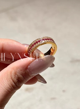 凌溪珠宝 | 转运红钻戒指S925纯银厚镀金福运满满自戴贵气送礼