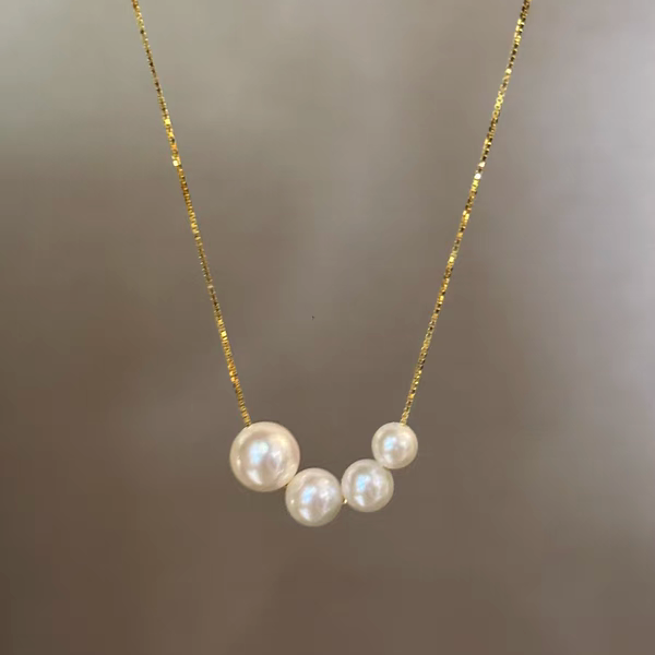 凌溪珠宝 | 路路通渐变点位珍珠项链诸暨天然淡水珍珠春夏百搭