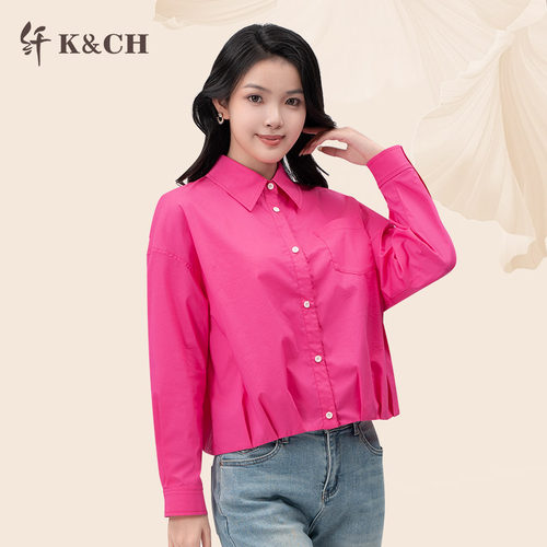 纤牌女装春新款时尚百搭衬衫