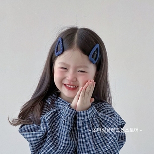 高级感藏青色波点复古儿童刘海碎发bb夹子女童头饰发夹发卡小女孩