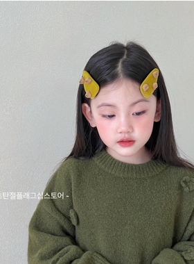 黄色小熊大号儿童刘海碎发bb夹头饰女童发饰发夹小女孩发卡高级感