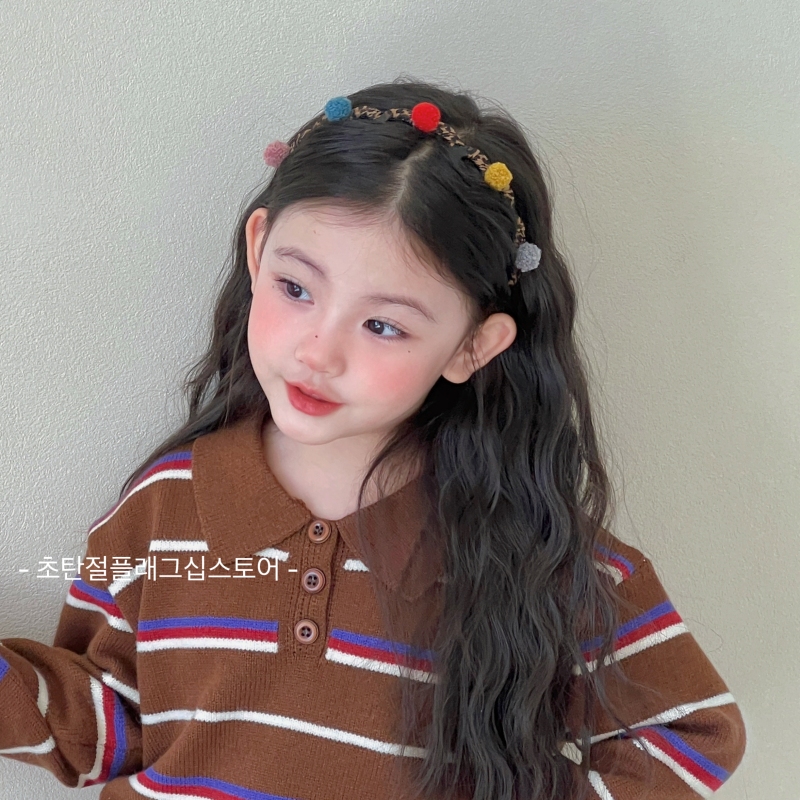 韩系毛绒带齿碎发防滑头箍儿童