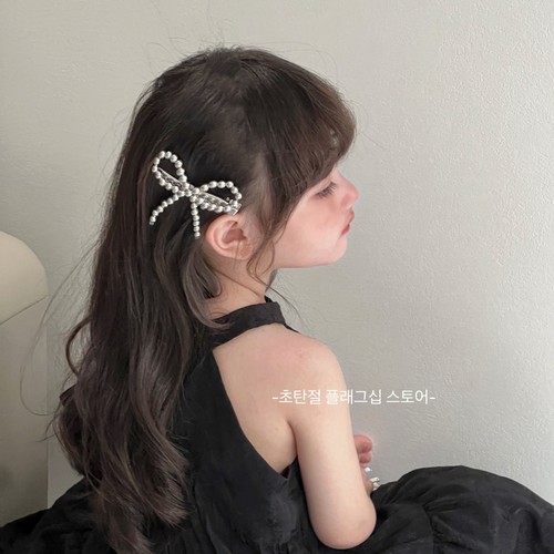 公主珍珠蝴蝶结侧边发夹儿童2025新款韩系小女孩发卡头饰女童发饰
