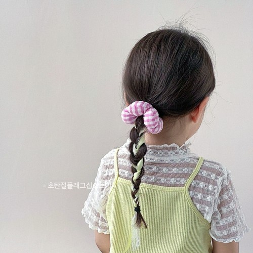 儿童长飘带花朵马尾大肠发圈女童