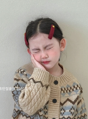 丝绒红色爱心小女孩2025新年喜庆碎发bb夹儿童发夹女童刘海夹头饰