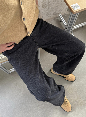 Nick Tian 水洗直筒牛仔裤长裤男秋季新款美式复古宽松休闲百搭