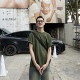 tian春夏季 基础款 美式 nick 军绿色纯色短袖 T恤男士 宽松圆领打底衫