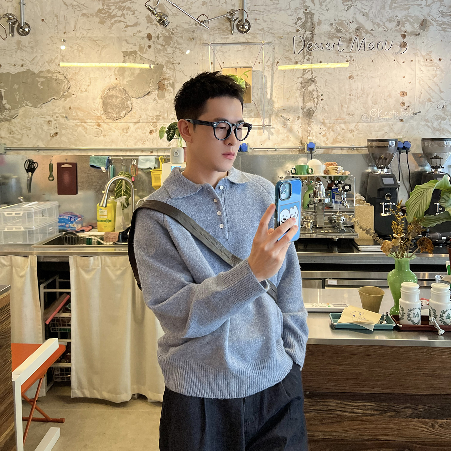 NickTian韩系亨利领翻领毛衣