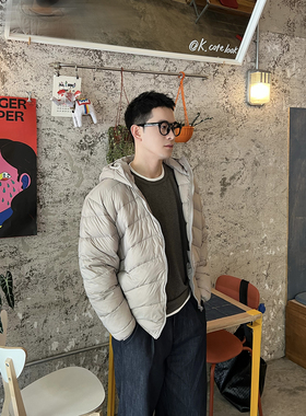 Nick Tian 连帽保暖白鸭绒羽绒服男冬季新款轻便款高级感夹克外套